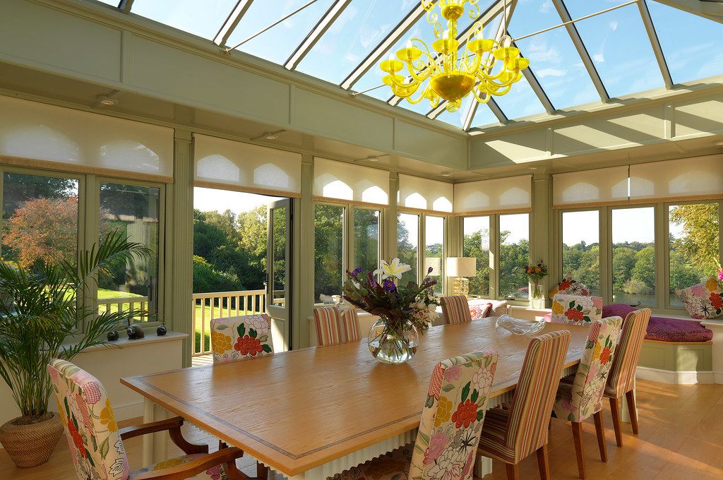 Edwardian conservatory with French doors