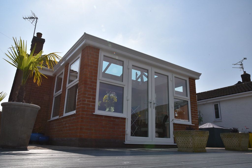 Victorian conservatory in a family garden